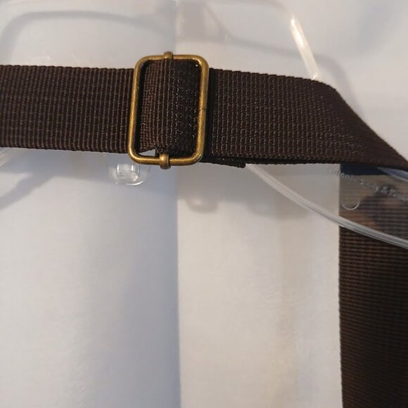 New Pleather trim Southwestern Crossbody Bag Purse Brown Mustard Chevron Sling - Picture 10 of 11